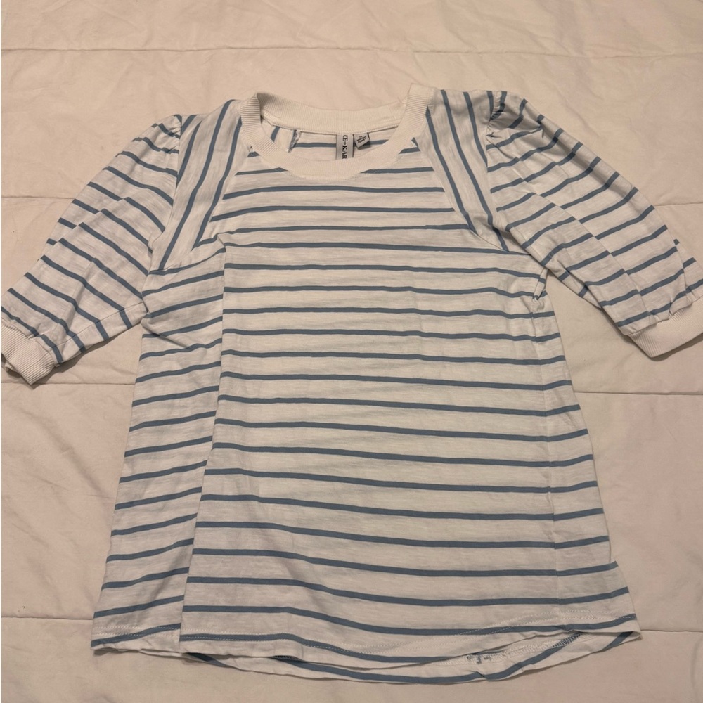 Grace+KarmaStriped Blue and White Women's Top
